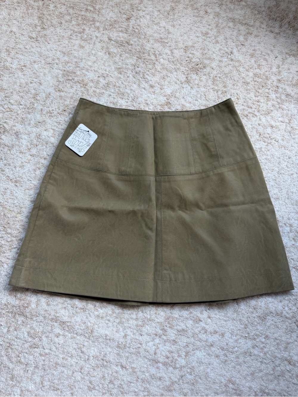 NWT Free People Olive Green A-Line Mini Skirt (Size 0)